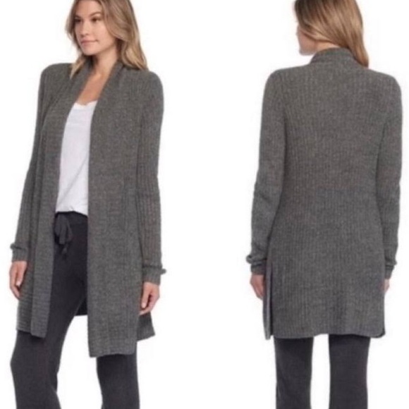 Barefoot Dreams Montecito CozyChic Lite Gray Cozy Cardigan - Picture 5 of 13